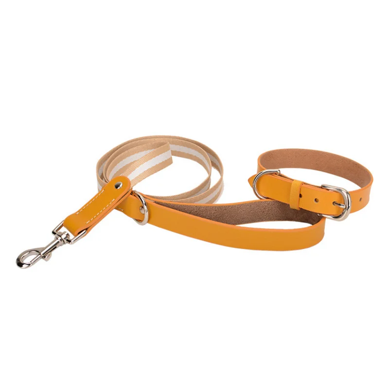 

Pet Supplies Leather Collar Dog Neck Cover Golden Retriever Leash Explosion-proof Small, Medium and Large Dog Walking Dog Rope