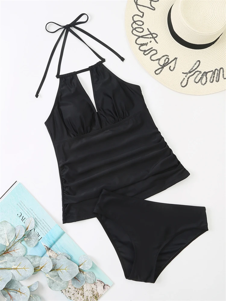 Bikini 2023 New Swimsuit Women Swimwear Tankini V Neck Halter Bathing Suit Female Brazilian Two Pieces Bikinis Set Beach Wear XL