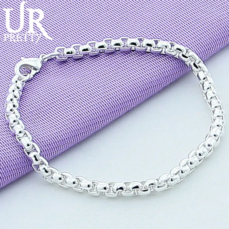 

URPRETTY New 925 Sterling Silve All-Match Chain Bracelet For Man Women Wedding Party Engagement Charm Jewelry