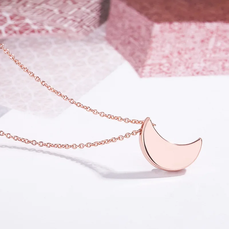 Ожерелье в форме Луны изящное и искусственное розовое золото 14 карат простая