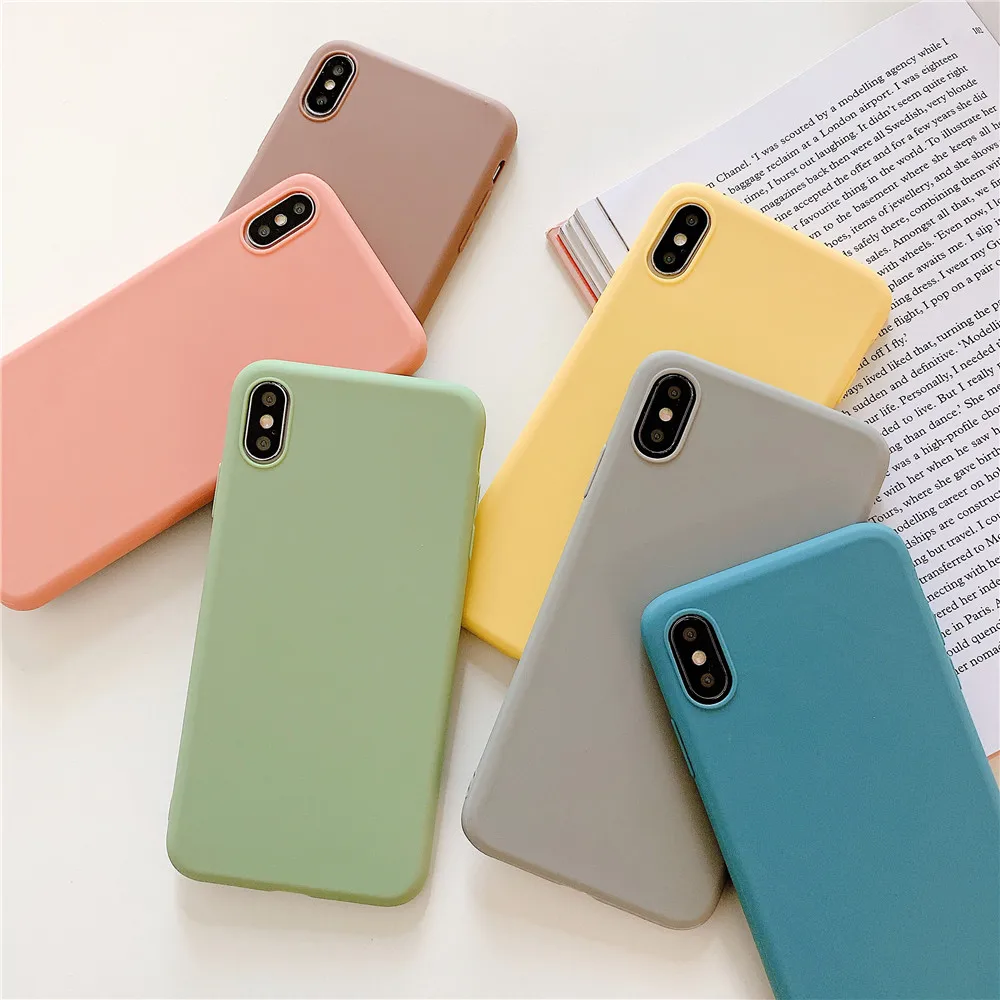 

Candy Solid Color Phone Case For Huawei Y6P Y5P Y7P 2020 Y9 Prime Y7 Y6 Y5 2019 2018 Coque Silicone Soft TPU Matte Cover