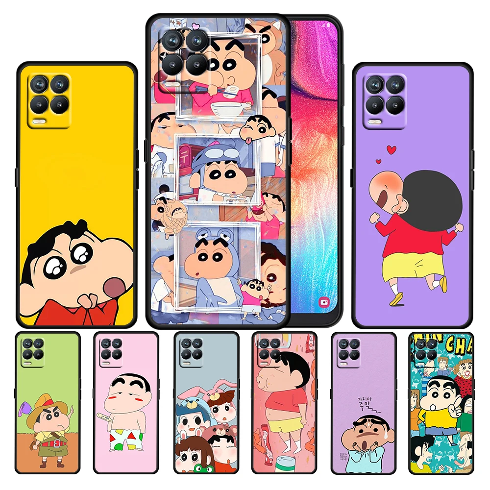 

Japan Shinchan Crayon For OPPO GT Master Find X5 X3 Realme 9 8 6 C3 C21Y Pro Lite A53S A5 A9 2020 Black Phone Case Cover Capa