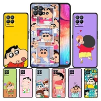 japan shinchan crayon for oppo gt master find x5 x3 realme 9 8 6 c3 c21y pro lite a53s a5 a9 2020 black phone case cover capa