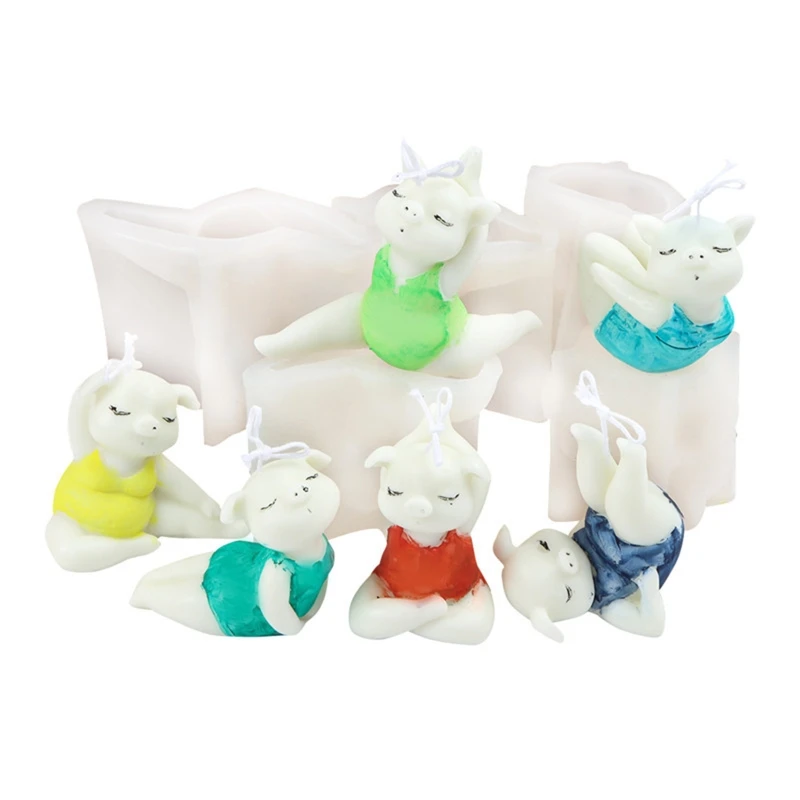 

Yoga Pig Animal Silicone Pendant Mold Heart Drop Mold Silicone Resin Mold