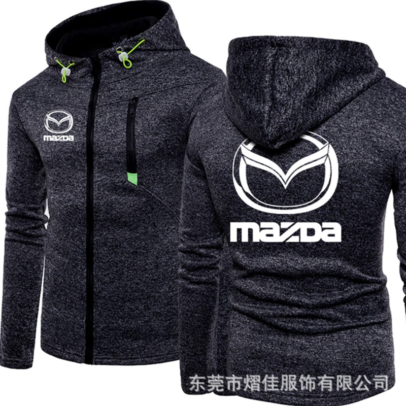 

2022 Модные мужские зимние осенние мужские мотоциклетные толстовки MAZDA, хлопковые повседневные мужские пальто с капюшоном на молнии