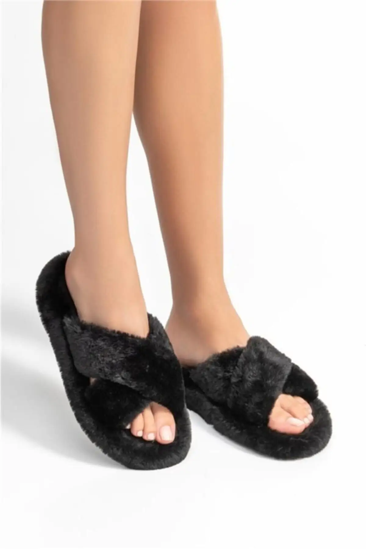 

Women's Fashion Comfort Slippers Sandals Hairy Cross