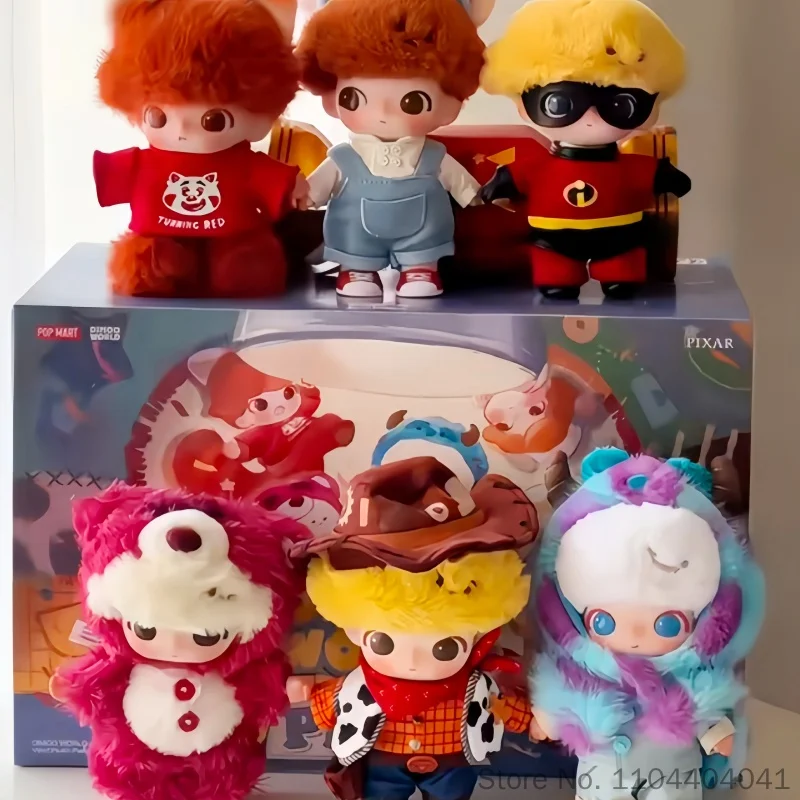 Фото POP MART DIMOO WORLD PIXAR SERIES: Коллекционная фигурка-сюрприз в закрытой упаковке (Blind Box) — Аниме-фигурка, виниловая плюшевая подвеска, загадочная коробка-сюрприз, пакет-сюрприз. №2