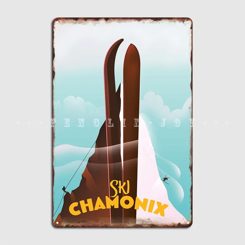 

Металлический плакат Лыжная Chamonix, плакаты, клубный бар, клубный дом, Классический жестяной плакат