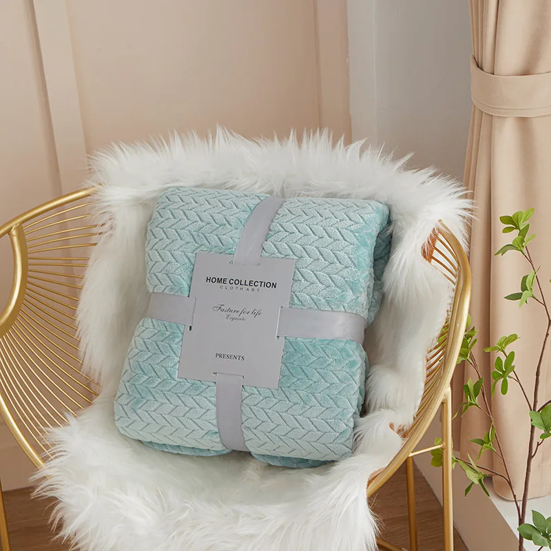 

Coral Fleece Throw Blanket Super Soft Warm Sofa Bed Cover Solid Color Nap blankets Thick Air Conditioner Blanket Sheet Bedspread