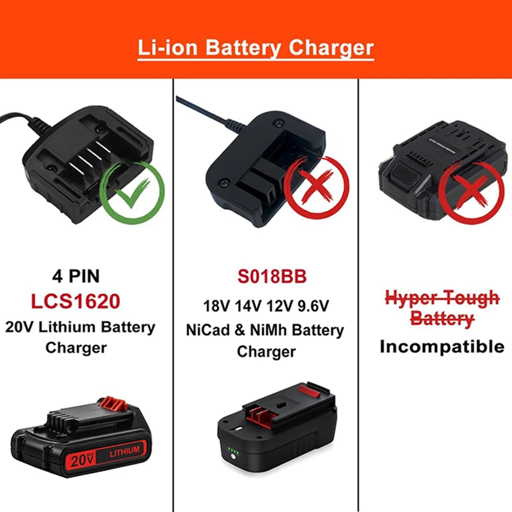 Фото Литиевая батарея LCS1620 для Black And Decker 14.4V 18V 20V Li-Ion - LBXR20/LBXR20-OPE/LB20 с поддержкой EU-разъема №1