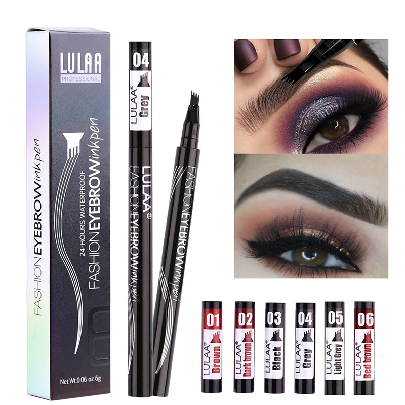 

3D Fork Eyebrow Pen Liquid Ink Enhancer Tint Eye Makeup Tools Microblading Tattoo Beauty Natural Color Waterproof Long-Lasting