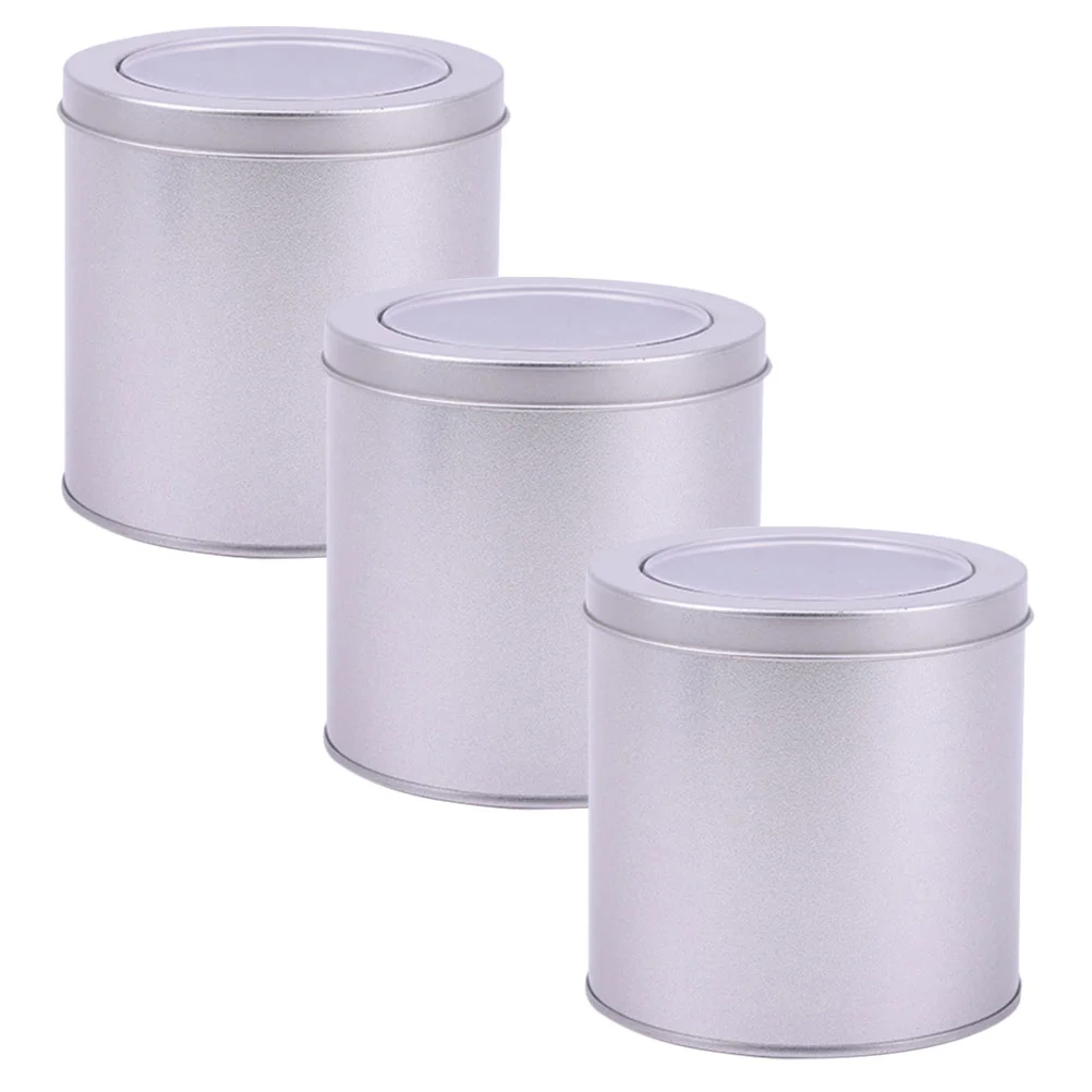 

3 Pcs Tea Canisters Candles Portable Loose Leaf Storage Food Container Containers Tinplate Small Kitchen Lids