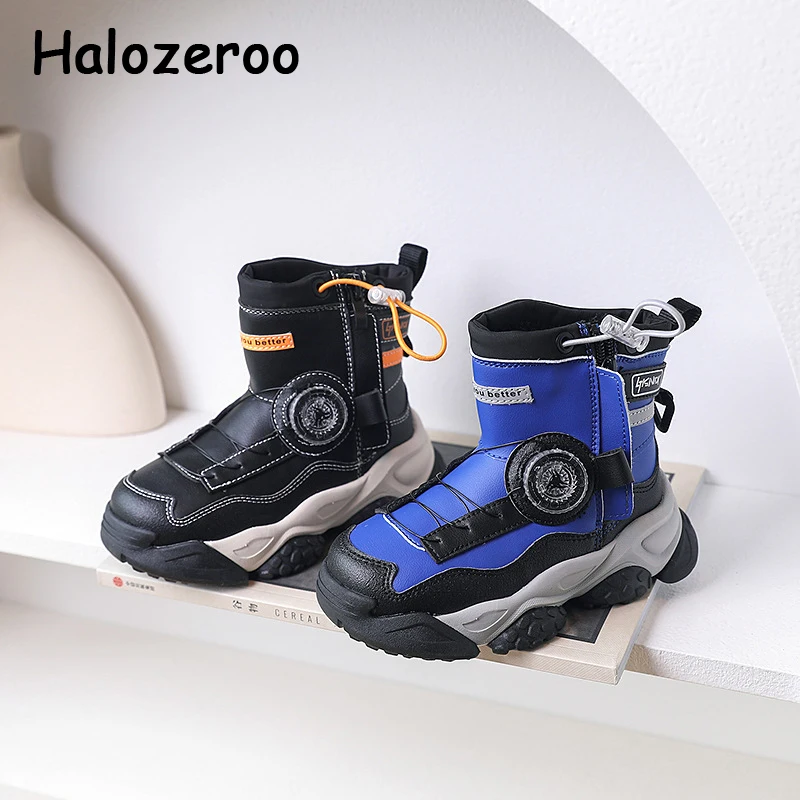 

Зимние ботинки для детей, брендовая синяя обувь для маленьких девочек, модные ботинки для малышей, детская повседневная водонепроницаемая обувь до щиколотки для мальчиков
