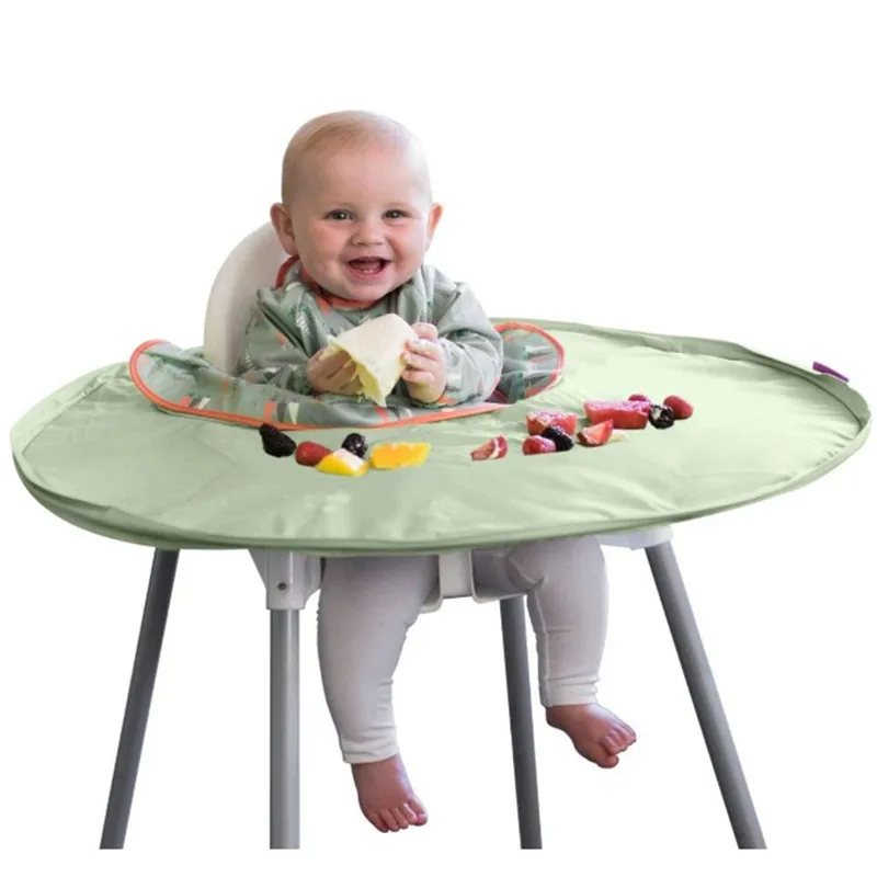 Canvas Baby Eating Table Mat Infant Feeding Table Cover For High Chair Learn To Eat Autonomously Graffiti Painting Mat