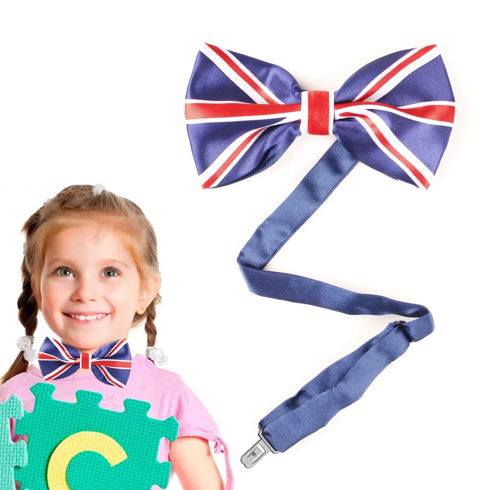 

Галстук-бабочка Union Jack, галстук-бабочка с завязкой, украшение для юбилейвечерние вечеривечерние королевы, праздничное украшение для 70-го юб...