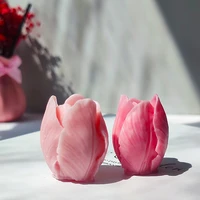 3d tulip flower candle mould handmade aromatherapy candle making supplies soap mold fondant chocolate cake baking tool