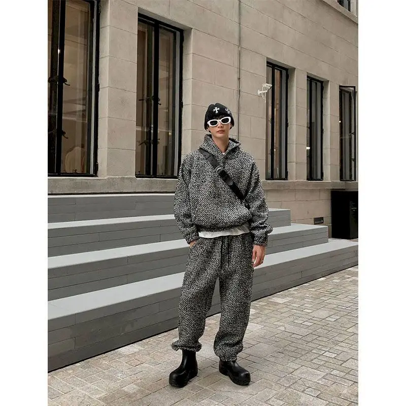 Свитшот с капюшоном и прямые брюки Y2k K Pop