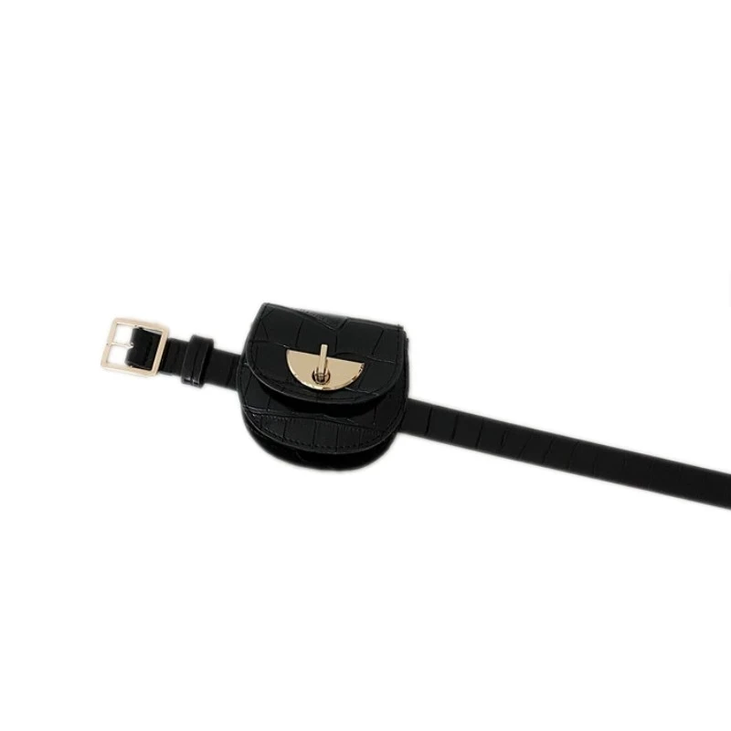 Fashion Crocodile Saddle Waist Bags Female Designer Brand Chain Fanny Pack For Womens' Luxury Brand Pu Small Woman Purses 2022