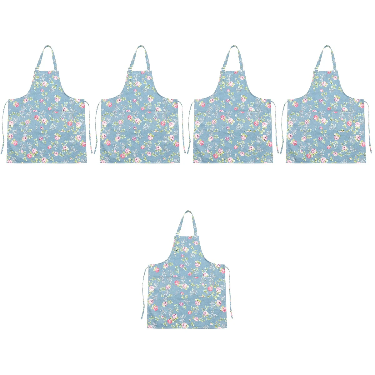 

5x Portable Canvas Apron With Packet Packet Design Apron Cooking Apron Neck Sling Apron for Home