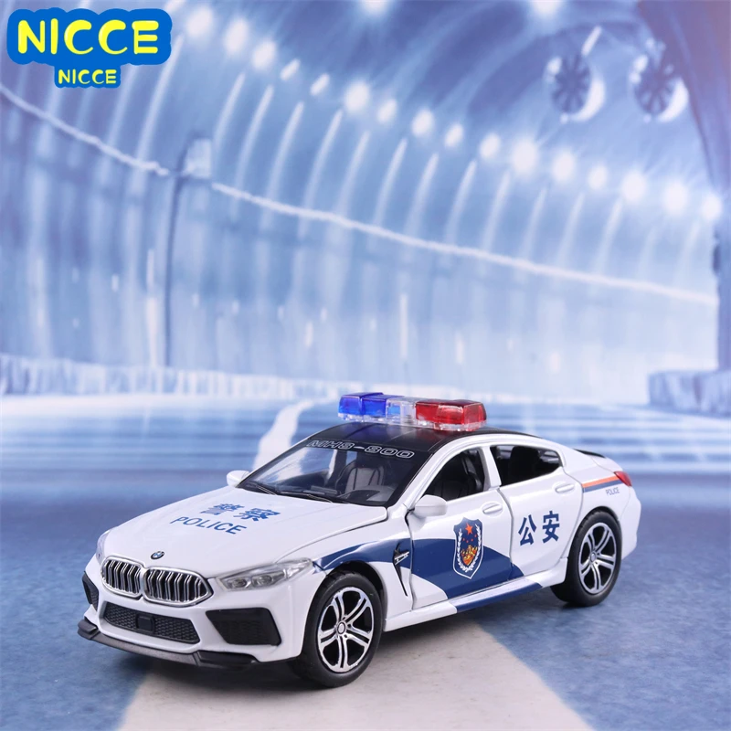 

Nicce 1:32 BMW M8 Police Car Model Toys for Boy Diecast Toy Vehicles Kid Car Toy Military Vehicle Light Sound Collection A29
