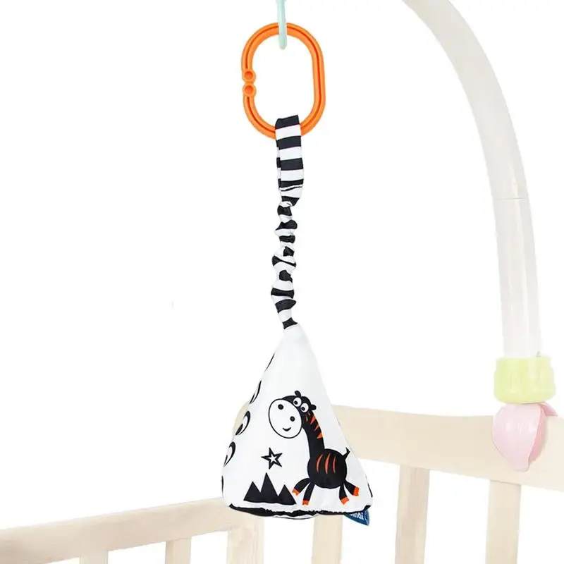 

Baby Crib Hanging Rattle Toy Geometric Black And White Cartoon Rattle Plaything With Hooks Baby Hanging Rattles Car Seat Crib To