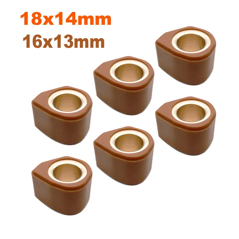 

6 шт./компл. ролики с грузом вариатора, многоугольные ползунки 18X14 мм 16X13 мм для KOSO GY6 150cc 50cc