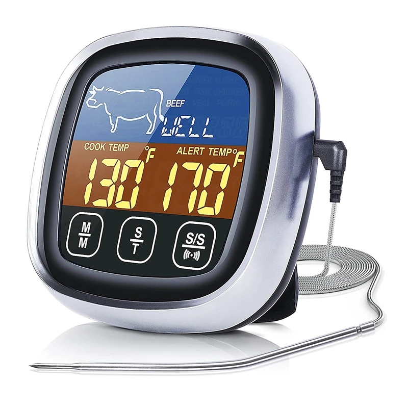 

Digital Meat Thermometer For Cooking,Touchscreen LCD Large Display Instant Read With Backlight,Cooking Thermometer