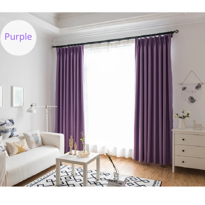

Light Luxury Curtains for Living Room High-precision Cortina Solid Color Curtain Blackout Curtains Bedroom Balcony Study Custom
