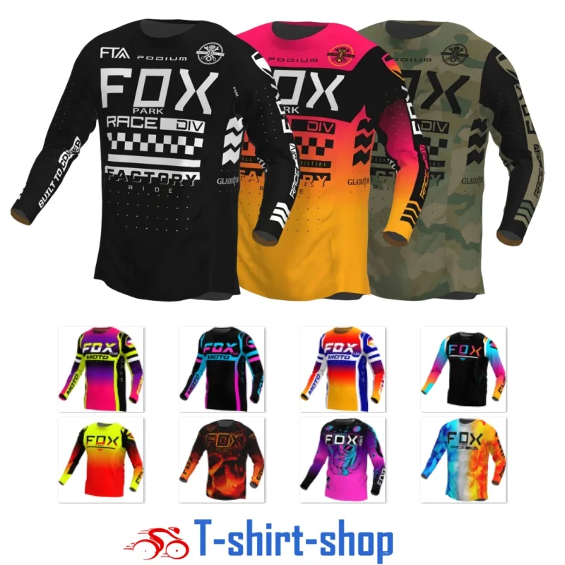Футболка FOXPARK с длинным рукавом тенниска для гоночных мотокроссов AM Bike горных
