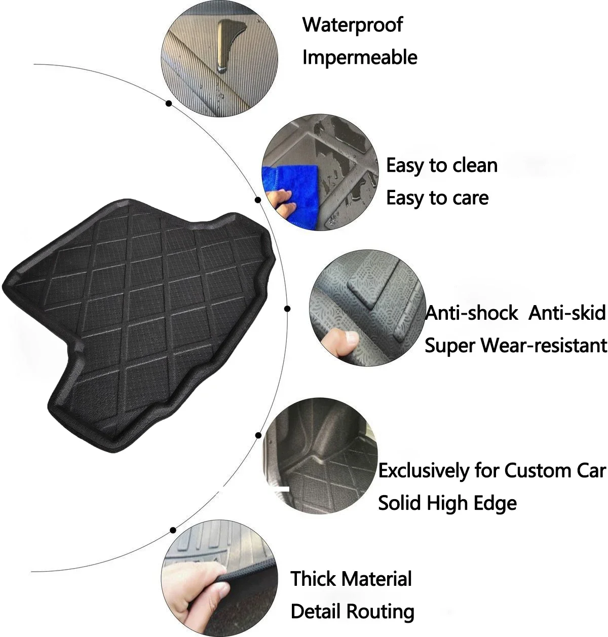 Trunk Mats For Skoda Superb 2 MK2 B6 3T 2009~2015 2010 2011 2014 Accsesories Car Rear Luggage FLoor Covers EVA Waterproof Carpet