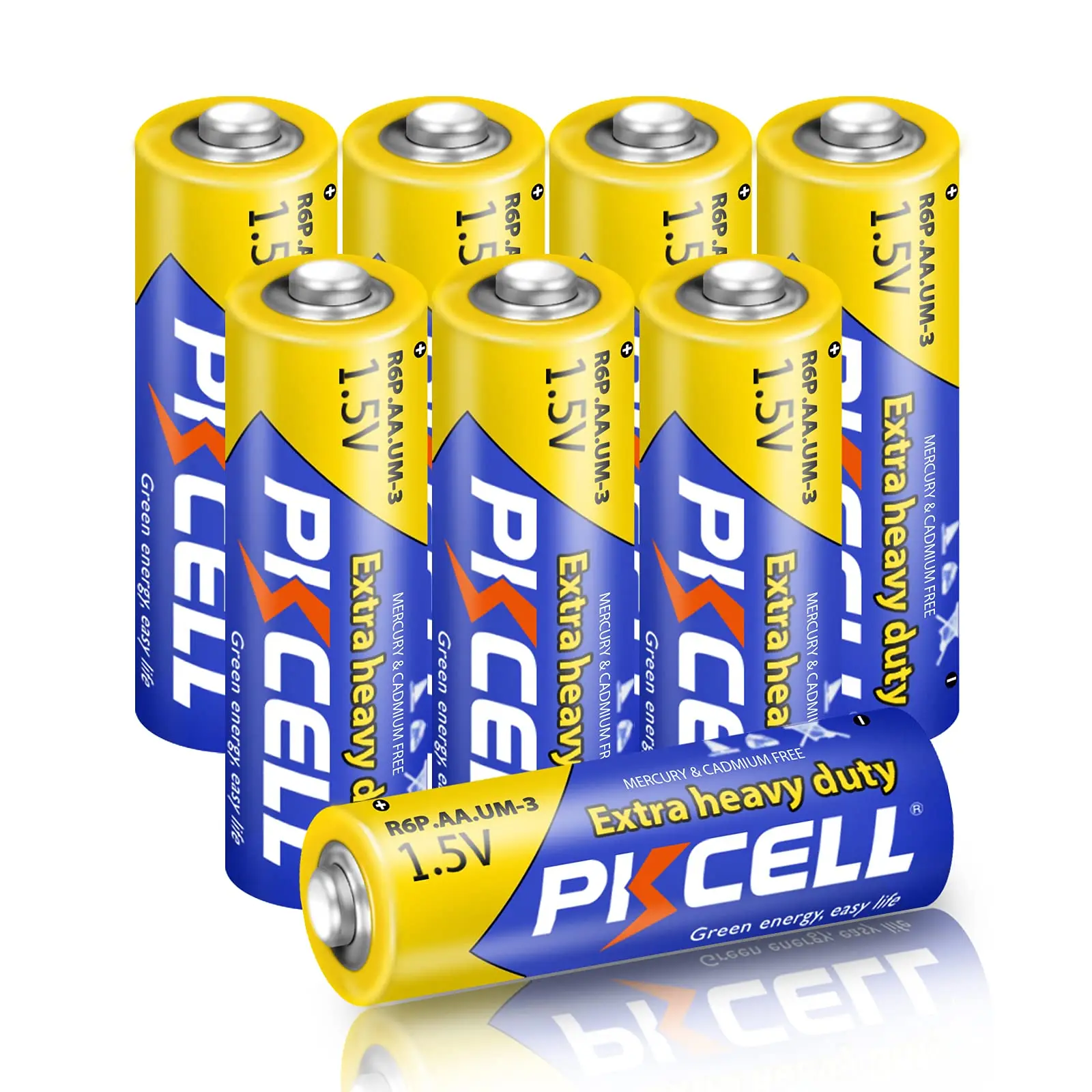 

PKCELL 1.5V AA R6P Battery Extra Heavy Duty Battery 8PCS 2A Size Carbon-Zinc Primary Batteries for Digital Thermometer Shavers