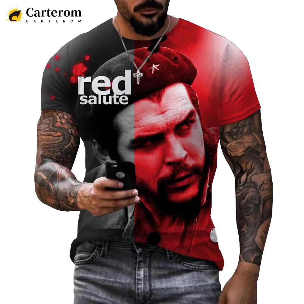 

Лидер продаж 2023, Мужская модная футболка с 3D-принтом известного героя Че Гевара, модная повседневная футболка большого размера в стиле унисекс, топы