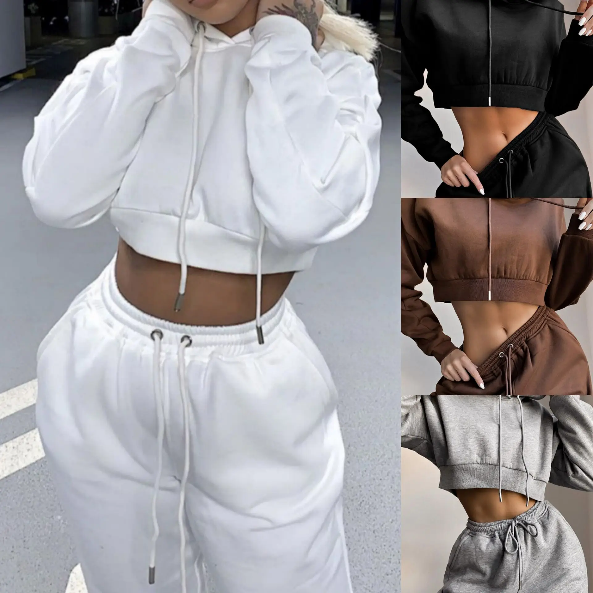 

Europe And America Women's Wear 2023 Autumn And Winter New Long Sleeve Sweater Pants Sport And Leisure Two Sets