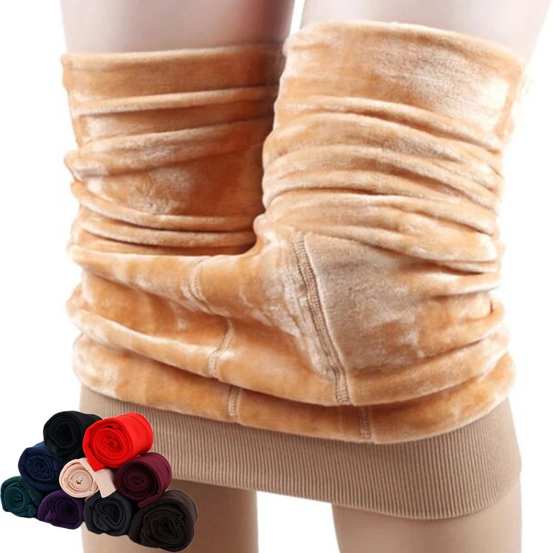 

Winter Leggings Knitting Velvet Casual Legging New High Elastic Thicken Lady's Warm Black Pants Skinny Pants For Women Leggings