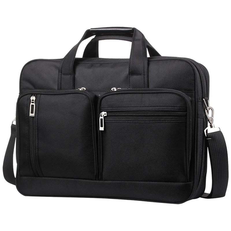 

13 14 15.6 17 Inch Laptop Bag Briefcase Men Multi Pockets Waterproof Oxford Business Handbag Black Large Messenger Shoulder Bag