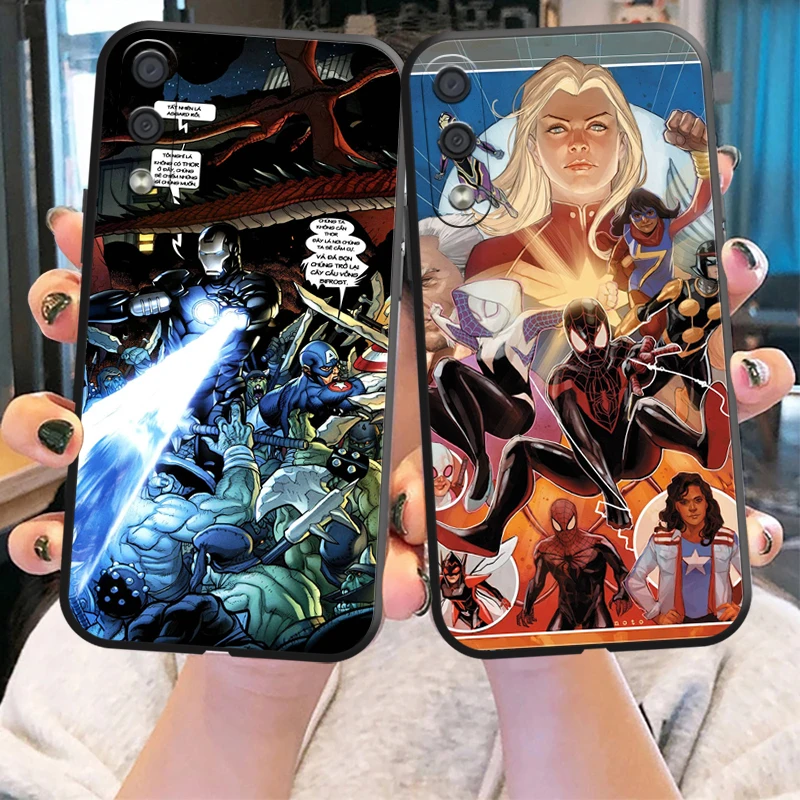 

Popular Marvel Phone Case For Samsung Galaxy A01 A02 A10 A10S A20 A22 4G 4G 5G A31 Soft Funda Carcasa Back Liquid Silicon Black