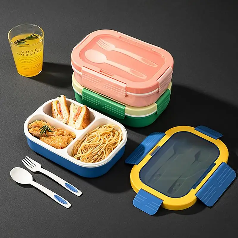 

Lunch Boxes With Forks And Spoons For Work School Kids Lunch Boxes 3 Compartment Lunch Containers Microwave Safety Insulated