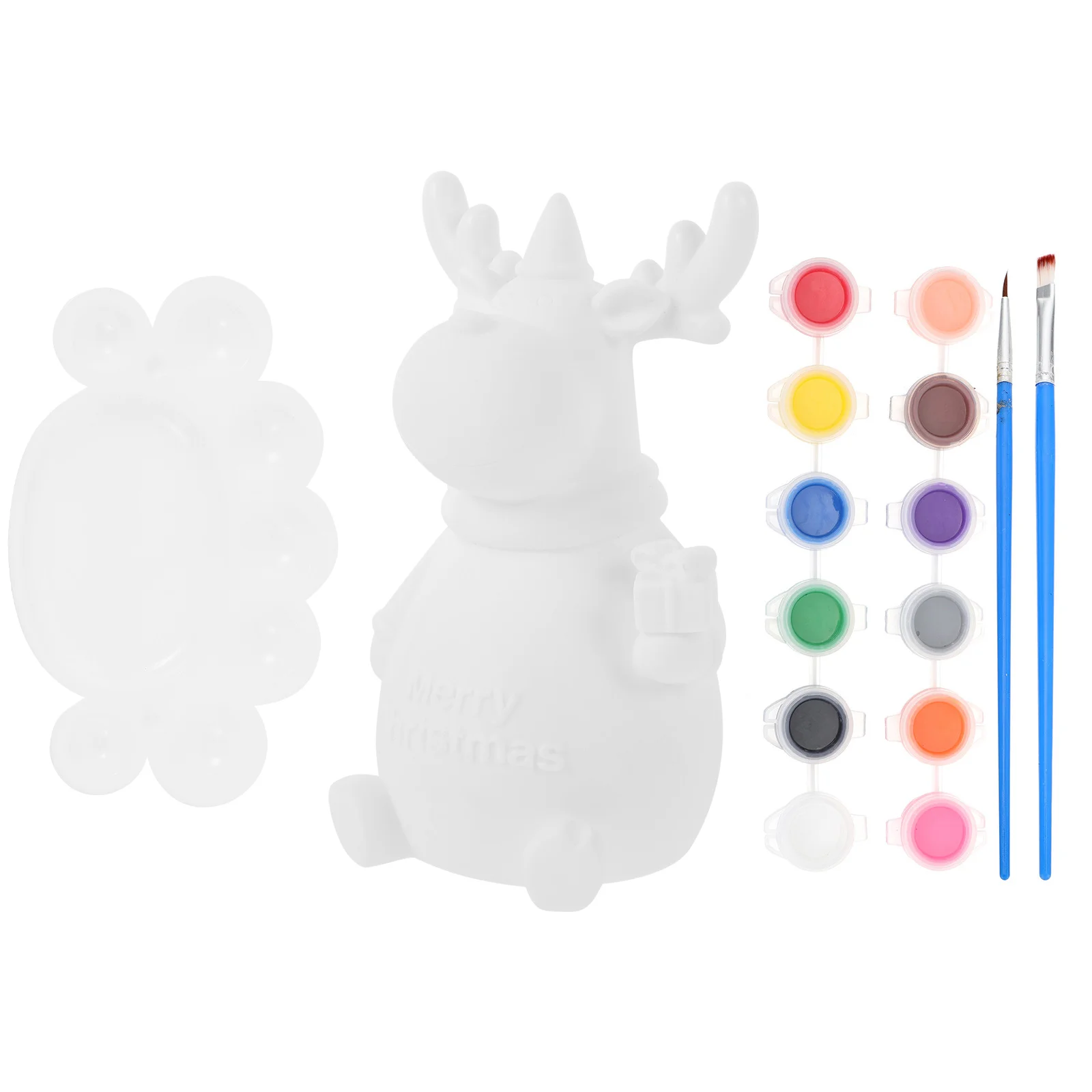 

1 Set of DIY Graffiti Doll Christmas Ornaments Colored Toys with Paint