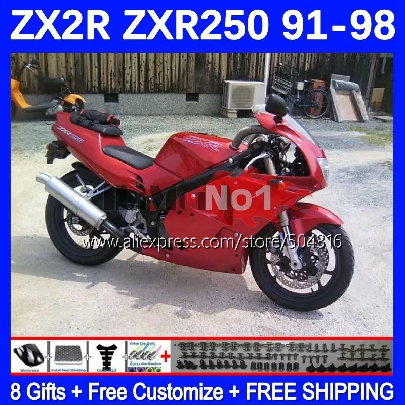 

ZXR-250 For KAWASAKI NINJA red metal ZXR 250 ZX-2R ZX-R250 173MC.44 ZX 2R ZXR250 ZX2R 91 92 93 94 1995 1996 1997 1998 Fairing