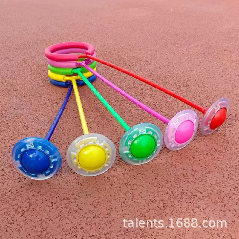 

Flash Jump Ankle Ring Jumping Ball Bouncing Ball Strafe-Jumping Loop Single Leg Swing Ball Foot Hula Hoop Square Toy