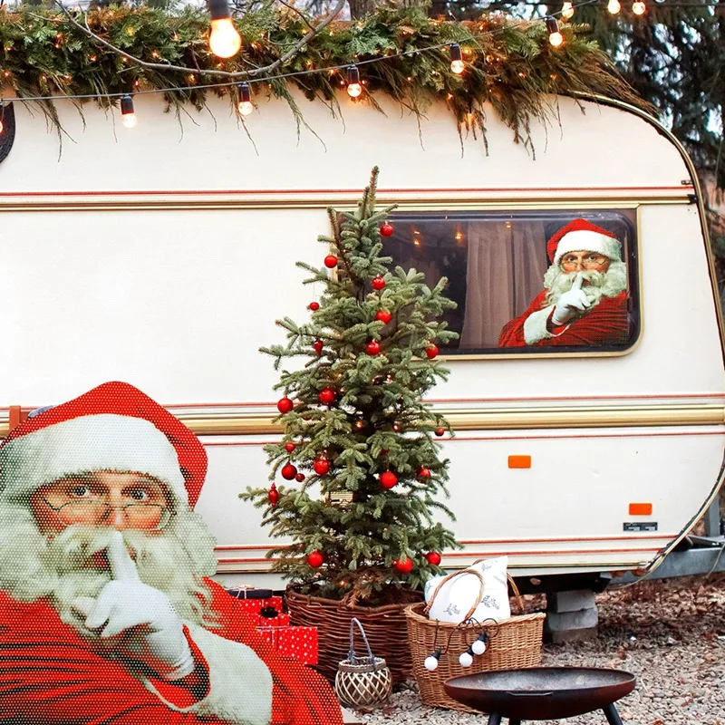 4 шт. 3D наклейки Санта-Клауса на заднее окно автомобиля рождественские украшения