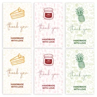 50pcspack thank you handmade with love sticker seal label for small business handmade food or gift decor stationery supplies