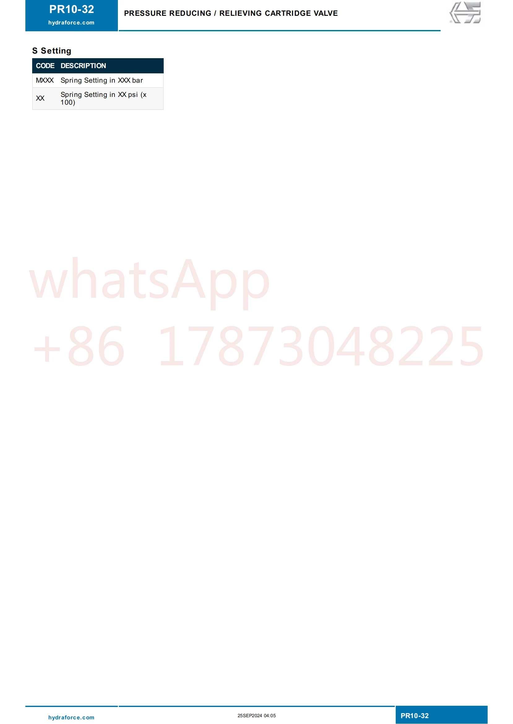 LDPR-10 Предохранительный клапан прямого действия PR10-32 Гидравлический картриджный