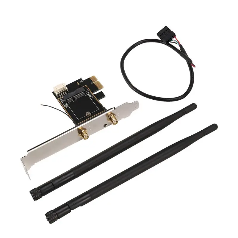 

PCI-E X1 на M.2 NGFF E-Key Wi-Fi беспроводной сетевой адаптер преобразователь карты с Bluetooth для настольного ПК