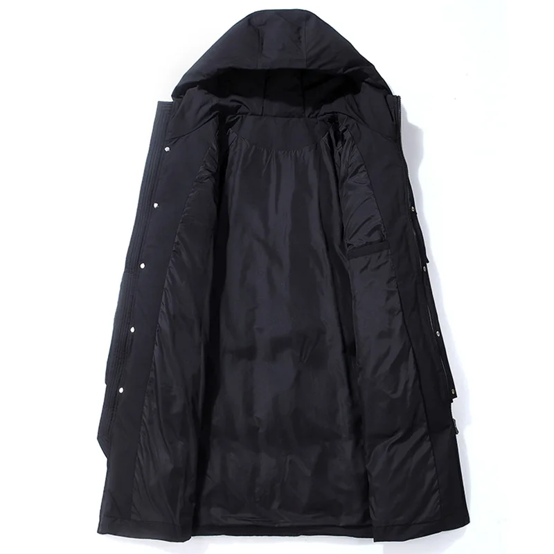 2022 Man Jacket Winter Plus Long Down Jackets Warm Thick Hood Coats Men Fashion Outwear Outfits Classic Windproof Pockets Parkas