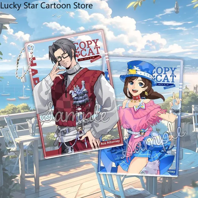 Фото Рождественский аниме-подвес-карта с персонажами Ace Attorney: Майлс Эджворт, Феникс Райт, Аполло Джастис – прозрачный кулон для косплея, подарок на день рождения, Хэллоуин №1