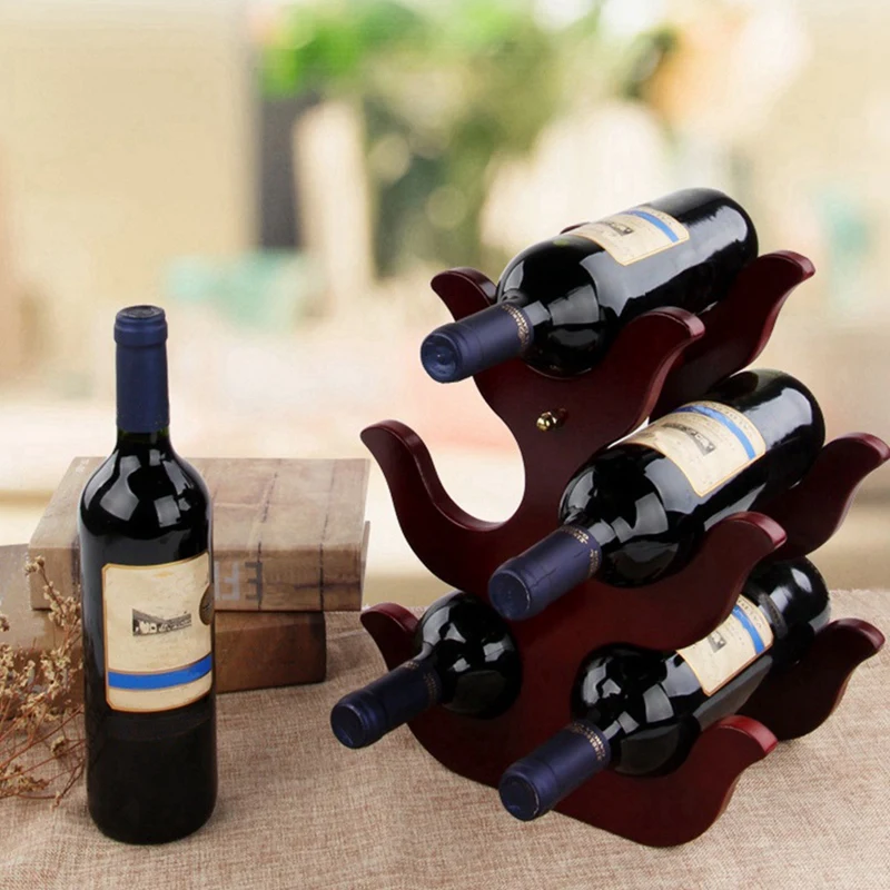 Деревянный держатель для вина подставка пива шампанского полка хранения бытовой