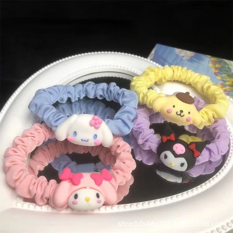 

Kawaii Sanrio cartoon Kuromi My melody Cinnamoroll hair ring sweet girly heart hair rope rubber band head rope children's gift