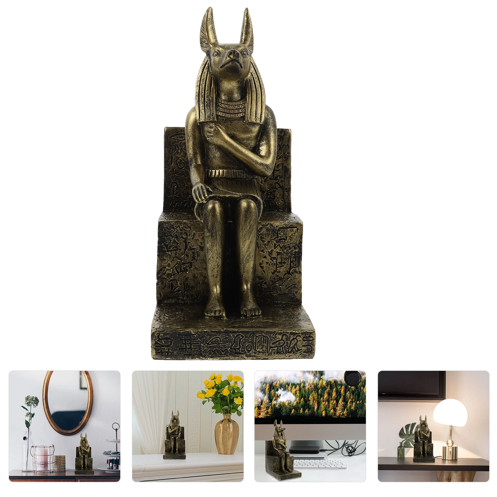 

Egyptian Statue Anubis God Dog Figurine Sculpture Resin Decor Ancient Egypt Desktop Figure Statues Ornament Goddess Model Gods