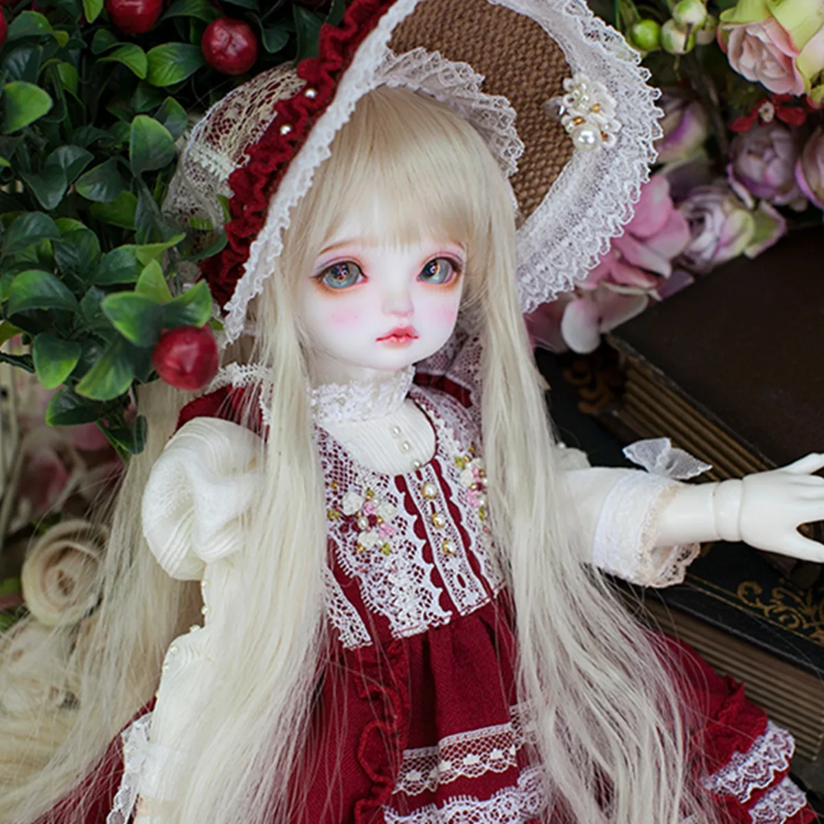Wig Shoes Bjd Doll Sd  1/4 Baby Girl Ribbon Giant Fat Baby Full Set Articulated Gift Spot Cosmetic Factory Sales